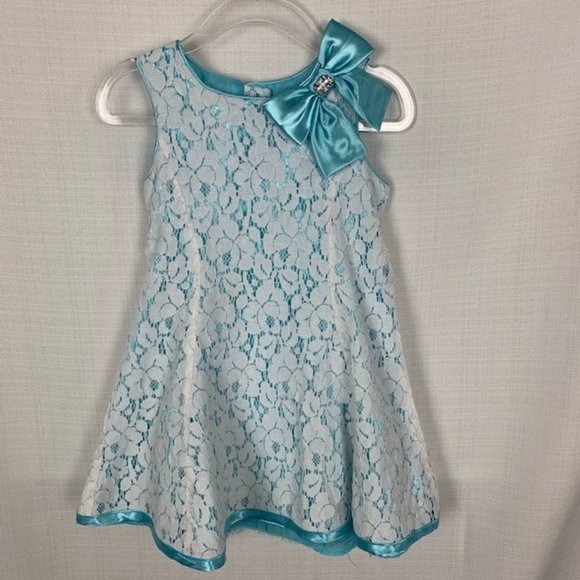 Holiday Editions Other - Holiday Editions Turquoise and White Lace Dress